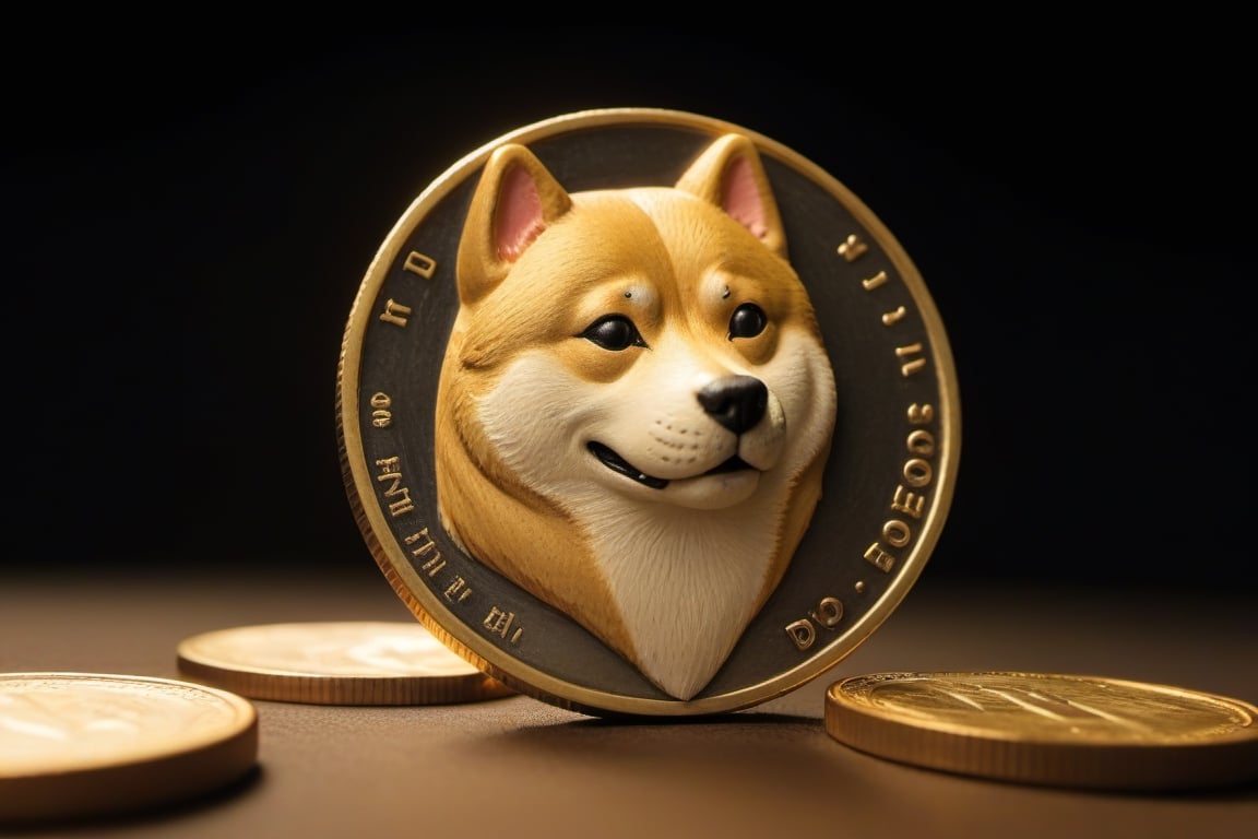 arafed dog on a coin with a coin in the background, doge, shiba inu portrait, shiba inu face, shiba inu dog, shiba inu, shibu inu, doge meme, coin, on a black background, anthropomorphic shiba inu, hyper detailed photo, japanese dog, shiba figurine with the words doge coin ove the coin
