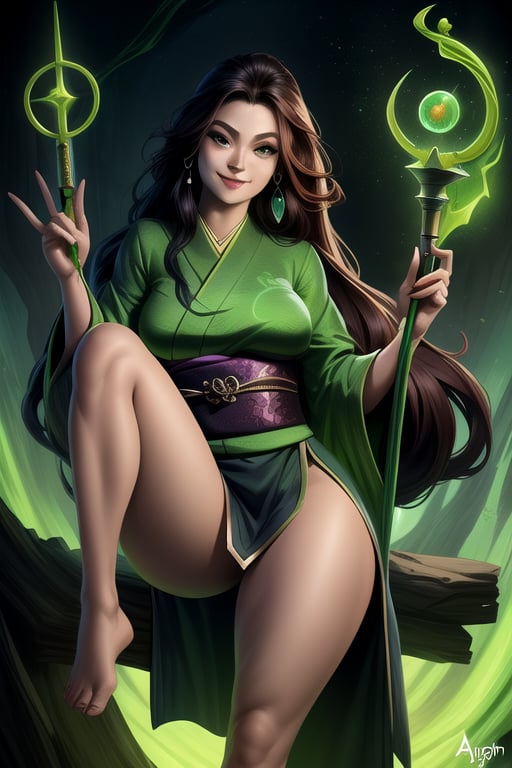 Big Curves , Full HD , 4K  , Big Eyes  , Sexy pose , Smiling,cute,girls  , leg_spread , Dota2_Rubick , Japanese, Mage , Staff of Aghanim Sceptre, Rubick Hero , Ginger , Very Long Hair