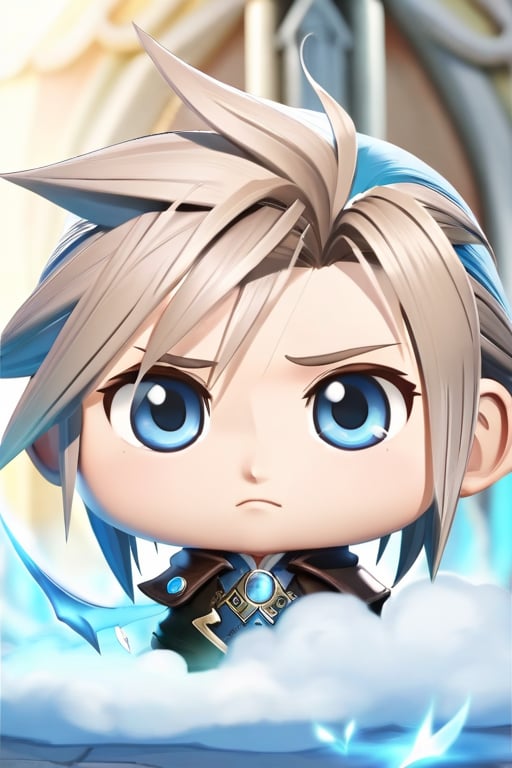 4K , Full_HD , Final fantasy , Cloud_Stife, CloudStrifeFinalFantasy , Blue_Eyes , face_only , Portrait  ,chibi , Cute_Face , male 
, avatar , profile_picture, adult ,arcane