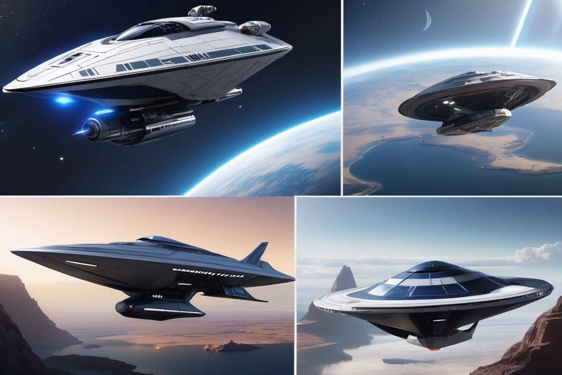 Diseño los planos de una nave madre espacial con apariencia de una mantarraya marina con las alas en forma de delta hacia abajo de metal, plástico, su diseño tiene hermosas y delineadas alas delta curvadas hacia abajo de una manera futurista de 12K, diseño futurista al estilo de star wars y star trek y andromeda ascent,cyborg style