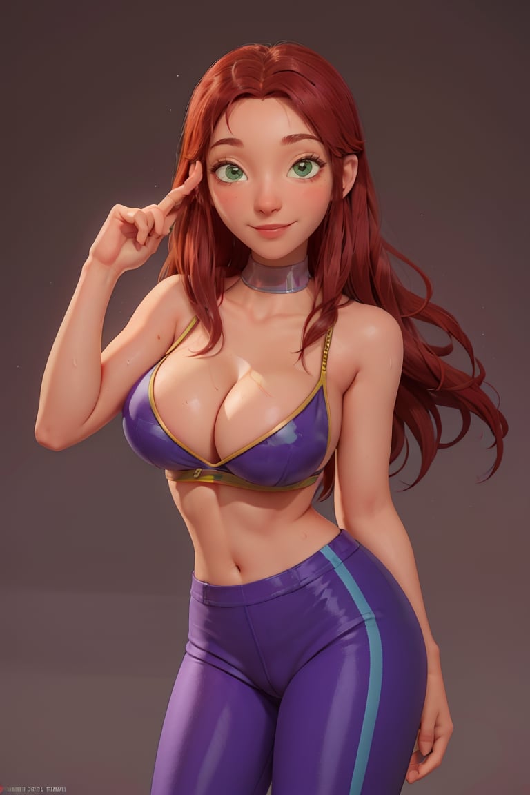 girl , smile,

 ((nude boobs)), ((clear natural enormous cleavage))

slim and fit body, big breast, big booty, light abs, sweating,
very tight clothes, working at the gym, revealing clothes,Photo Real,starfire