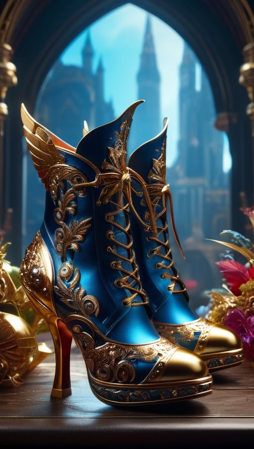 Gorgeous shoes, metallic, studio photo, highly detailed matte painting, deep color, fantastical, intricate detail, splash screen, complementary colors, fantasy concept art, 8k resolution trending on Artstation Unreal Engine 5
,Leonardo style, high_resolution