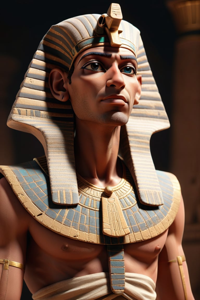 A handsom ancient egyption man standing,  3d render