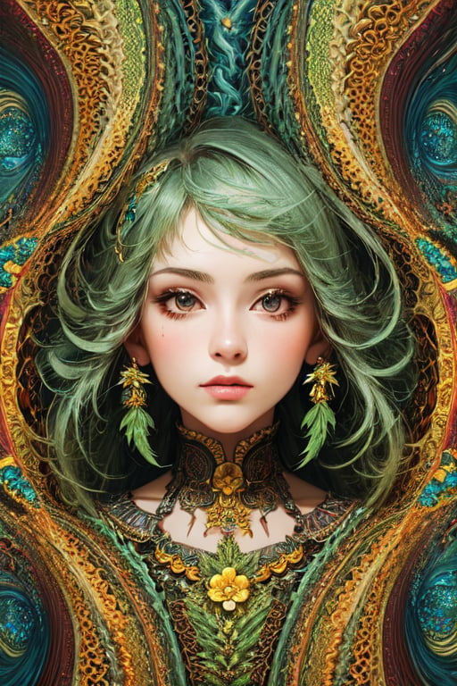 (masterpiece, top quality, best quality, official art, beautiful and aesthetic:1.2), (1girl), extreme detailed,(fractal art:1.3),colorful,highest detailed, 8k, realistic, innocent_face, marijuana, cannabis, ganja, hemp, weed, hd_quality