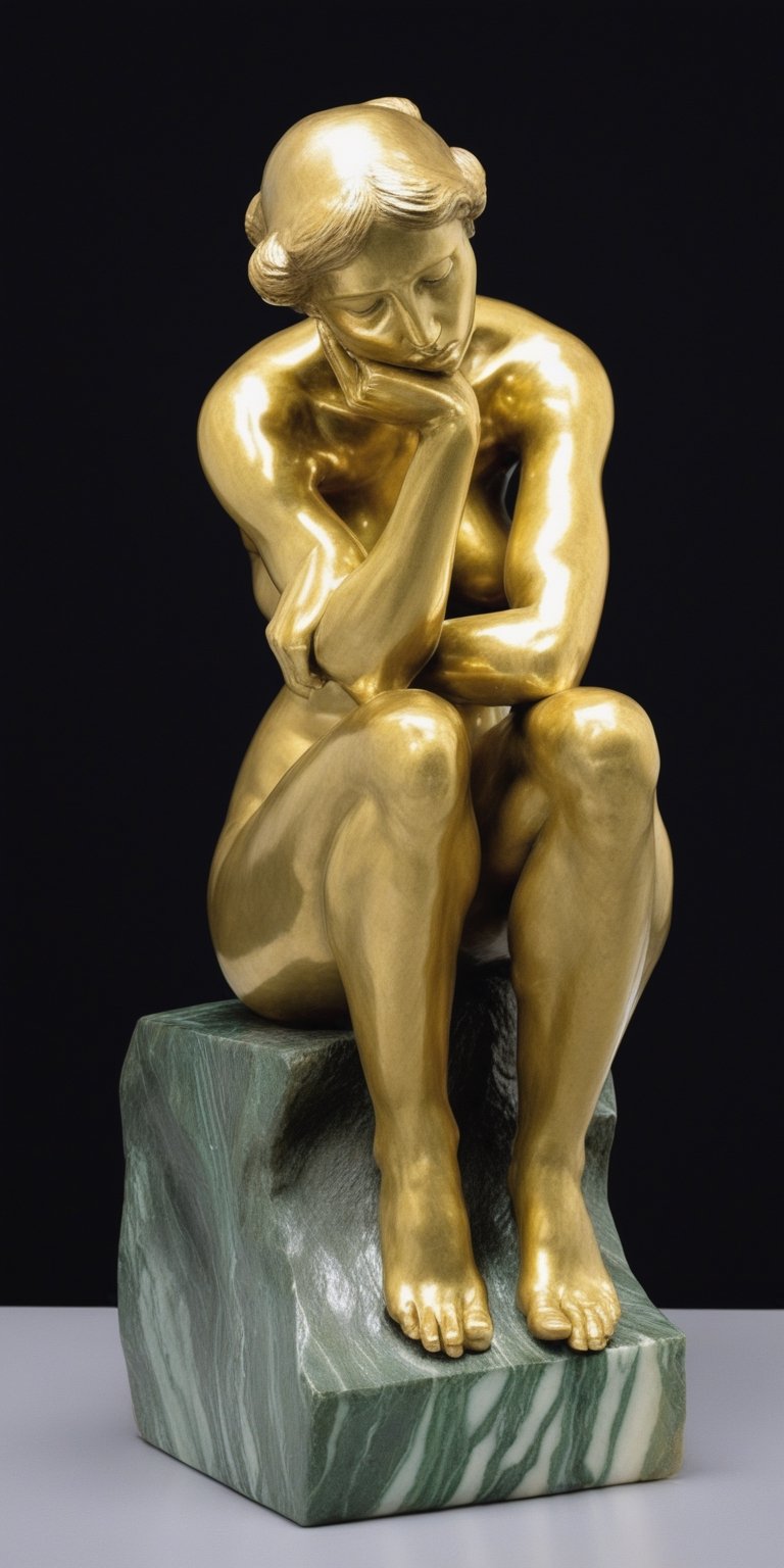 Le penseur de Rodin but a woman, sculpture