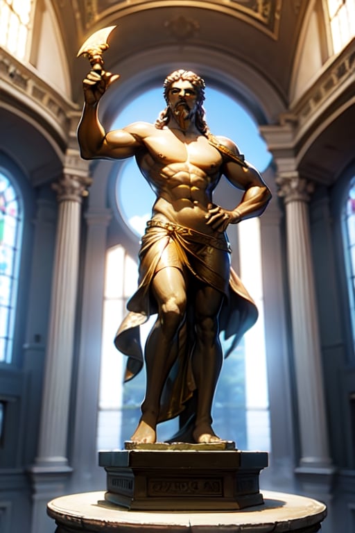 Statue of Zeus standing as a Leader