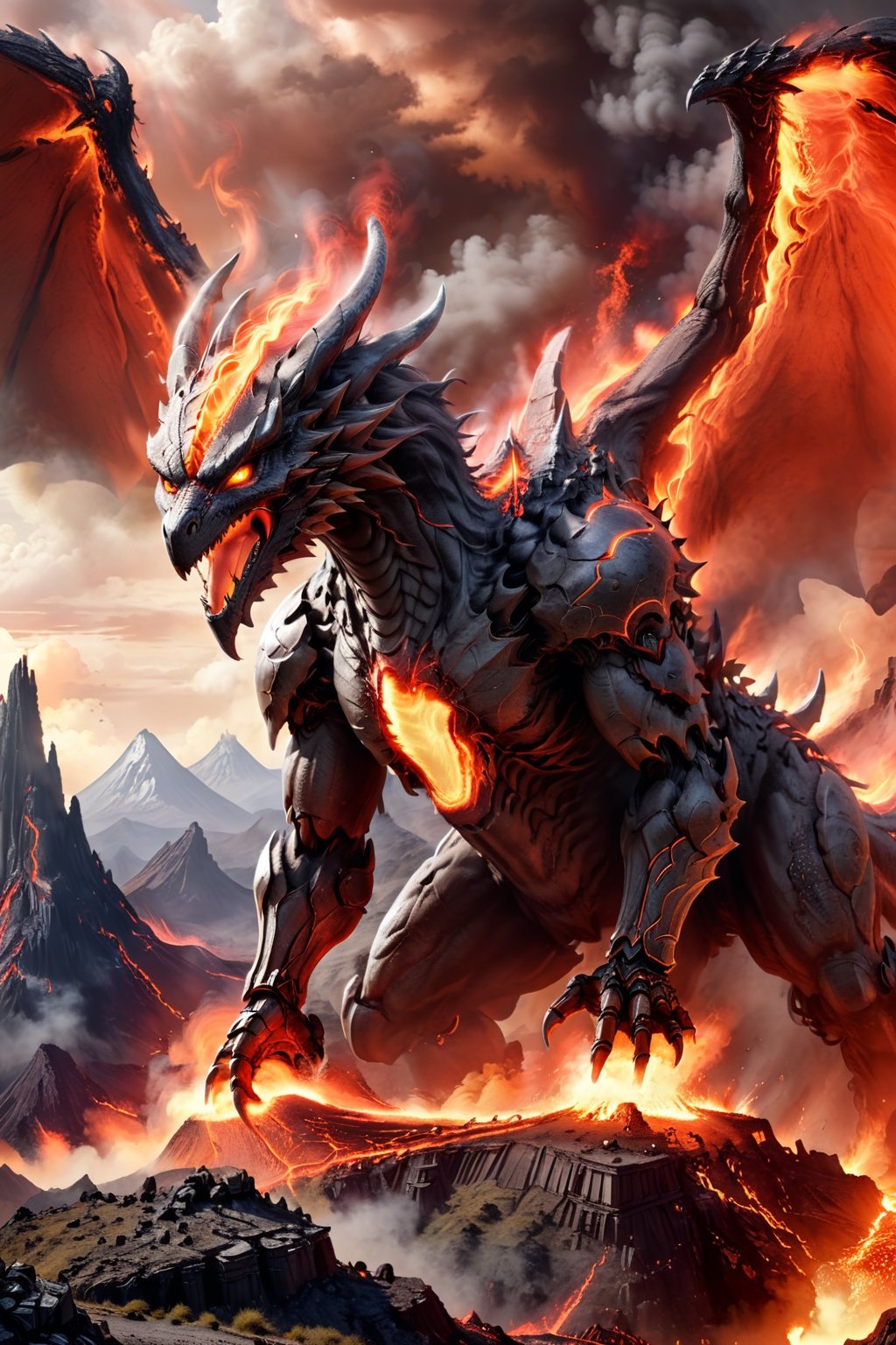 (("Fantasy" "Dragon" "Fire-breathing" "Artistic" "Dragon-inspired" "Volcanic landscape backdrop" "Digital illustration"))
Camera Shot: Panoramic
Camera Lens: Wide-angle
Create an artistic interpretation of a fire-breathing dragon in a fantasy setting with a volcanic landscape backdrop, inspired by the concept of dragons.

,fantasy00d,mecha,fire element