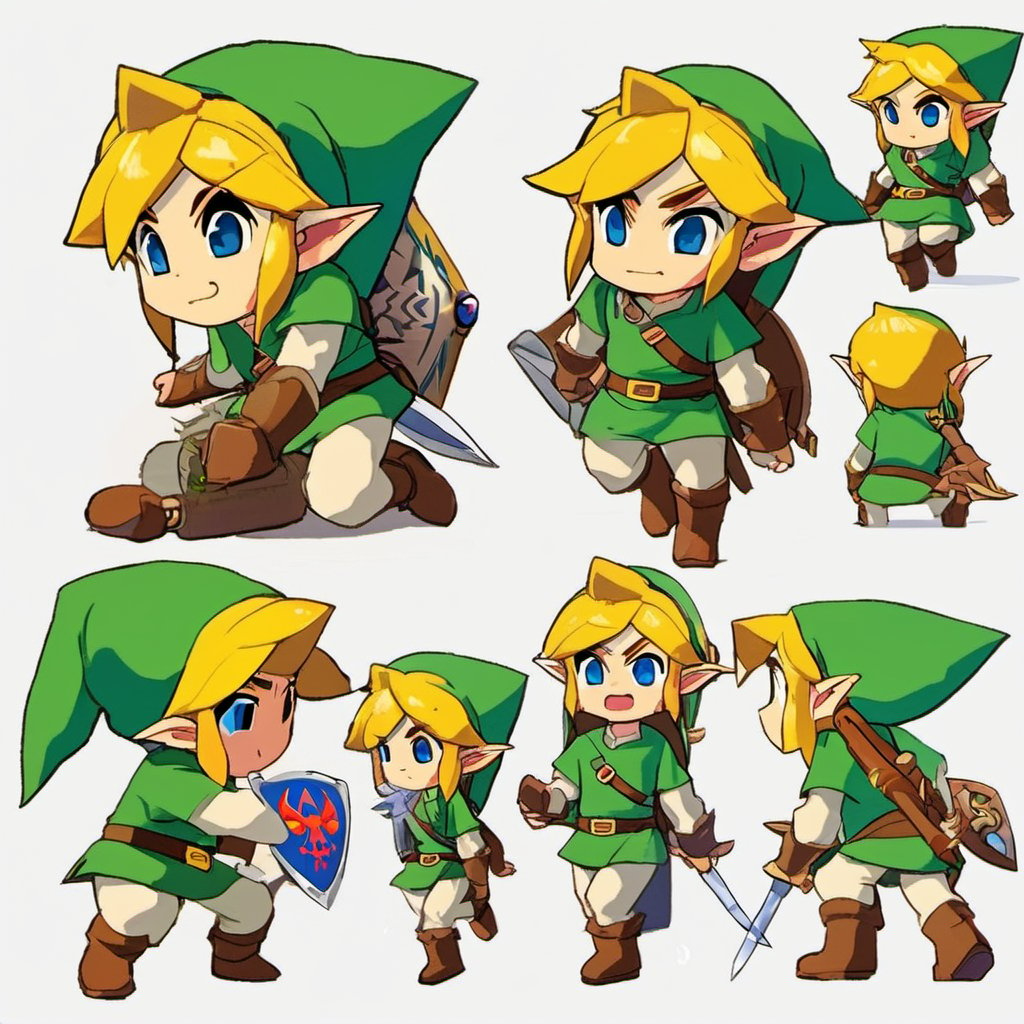 biaoqing,stickers of link from zelda,white background,simple background,emoji,emotional,happy ,sad, horny, crying, older link,
Steps: 24, Sampler: DPM++ 2M Karras, CFG scale: 7.0, Seed: 3485088837, Size: 1024x1024, Model: sd_xl_base_1.0, Denoising strength: 0, Version: v1.5.1.20-164-gceeb67e, TaskID: 630274673887712483