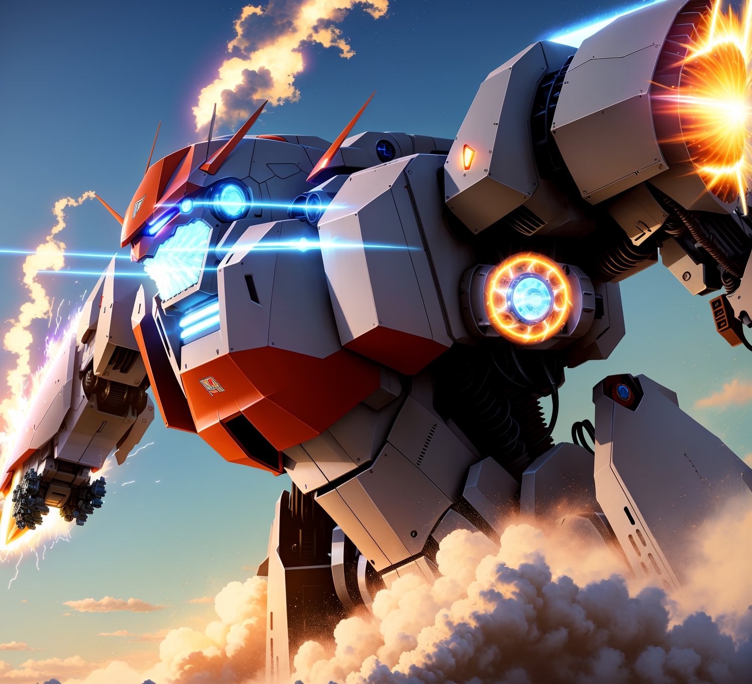 "Majestic mecha emanating unstoppable power, emanating an awe-inspiring aura." --auto