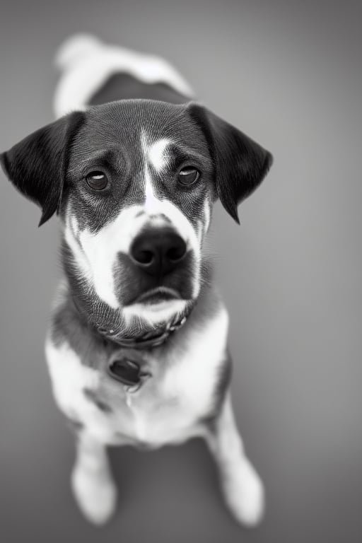 grayscale photo of a dog