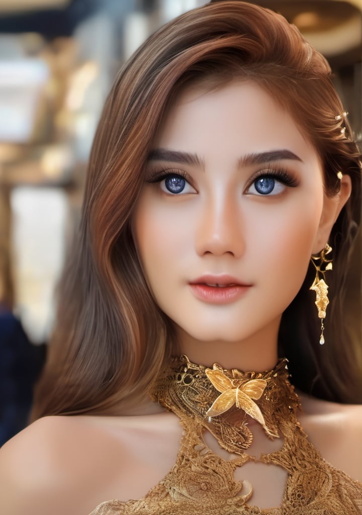 photo, 8k portrait of beautiful cyborg with brown hair, intricate, elegant, highly detailed, majestic, digital photography, art by artgerm and ruan jia and greg rutkowski surreal painting gold butterfly filigree, broken glass, (masterpiece, sidelighting, finely detailed beautiful eyes: 1.2), hdr, realistic, high definition, 