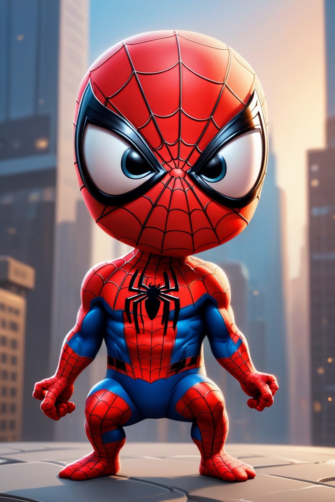 Cute adorable super hero spiderman baby , symmetrical hyper detailed, cartoon character magic highly detailed digital painting well rendered matte fantasy painting, kawaii chibi, hyper realistic, intricate detail