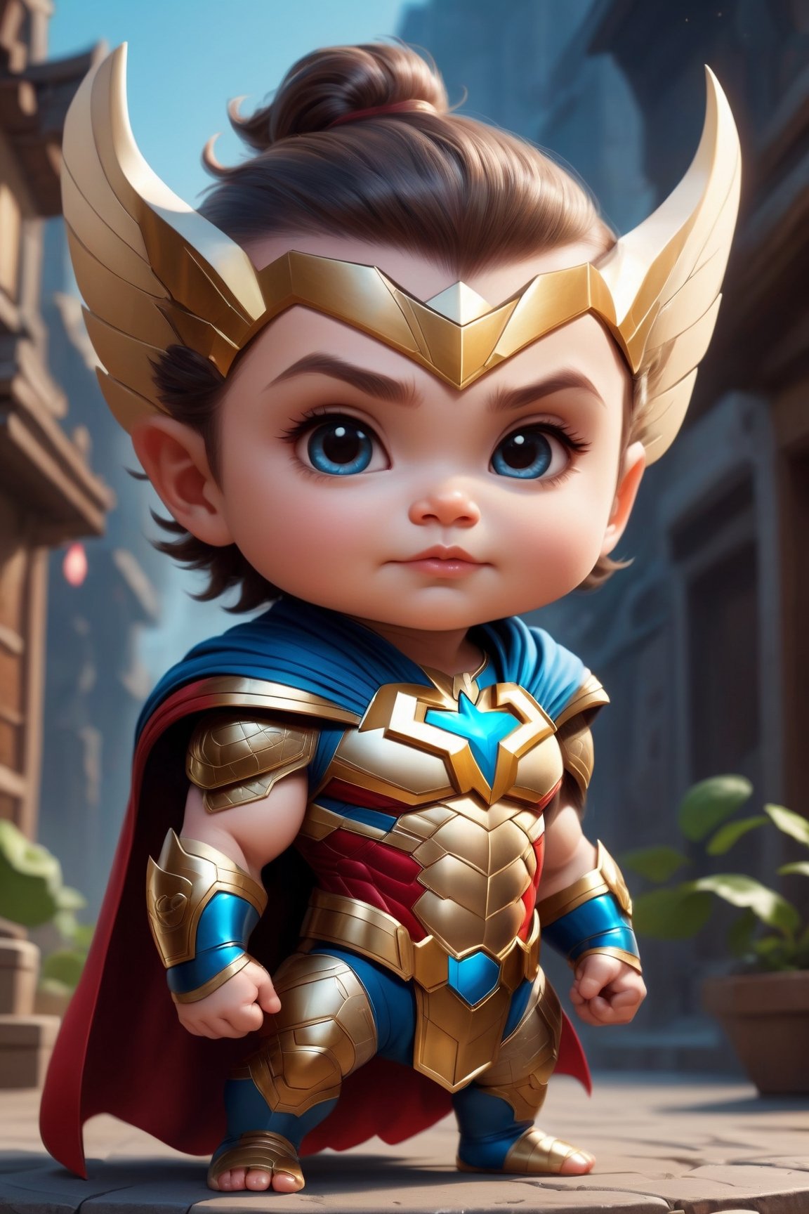 Cute adorable super hero venon baby , symmetrical hyper detailed, cartoon character magic highly detailed digital painting well rendered matte fantasy painting, kawaii chibi, hyper realistic, intricate detail