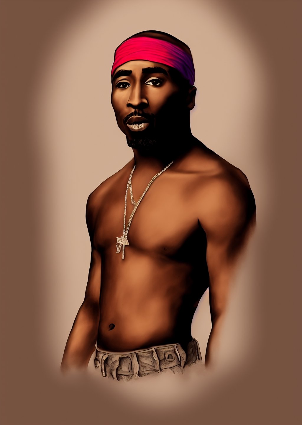 ,Tupac portrait, 4k, 8k, intricate details, mood, soft shading