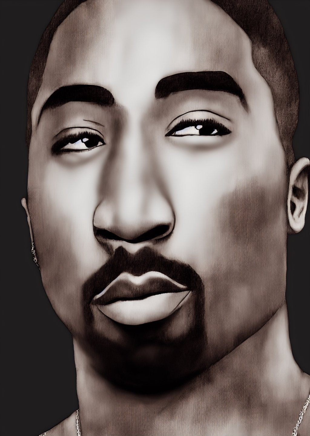 ,Tupac portrait, 4k, 8k, intricate details, mood, soft shading