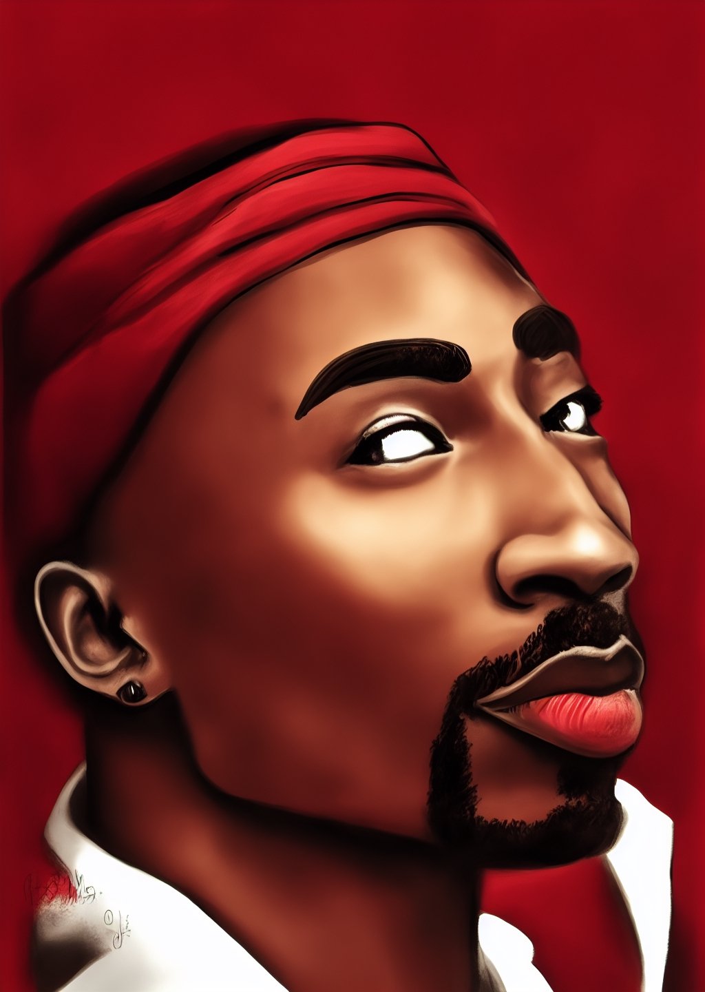 ,Tupac portrait, 4k, 8k, intricate details, mood, soft shading