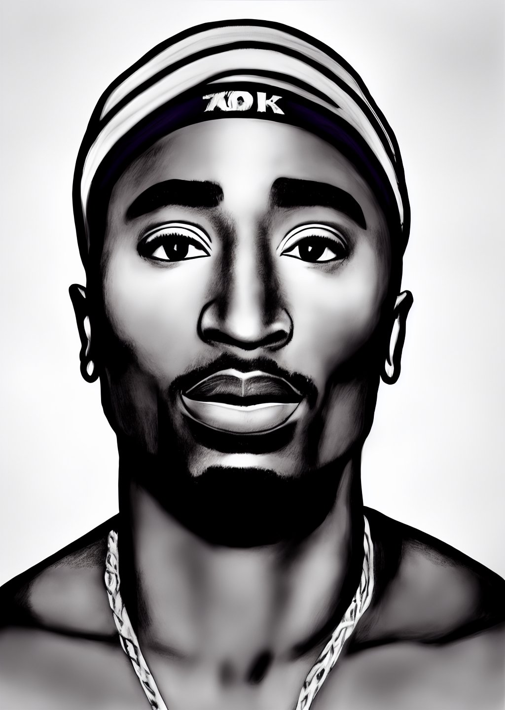 ,Tupac portrait, 4k, 8k, intricate details, mood, soft shading