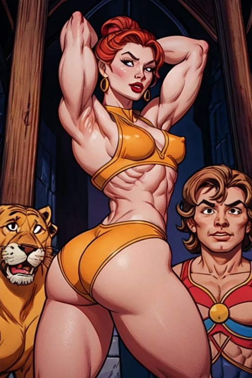 armpits ass bodybuilder breasts evil-lyn femdom lipstick masters_of_the_universe muscles muscular_female nipples older pussy teela