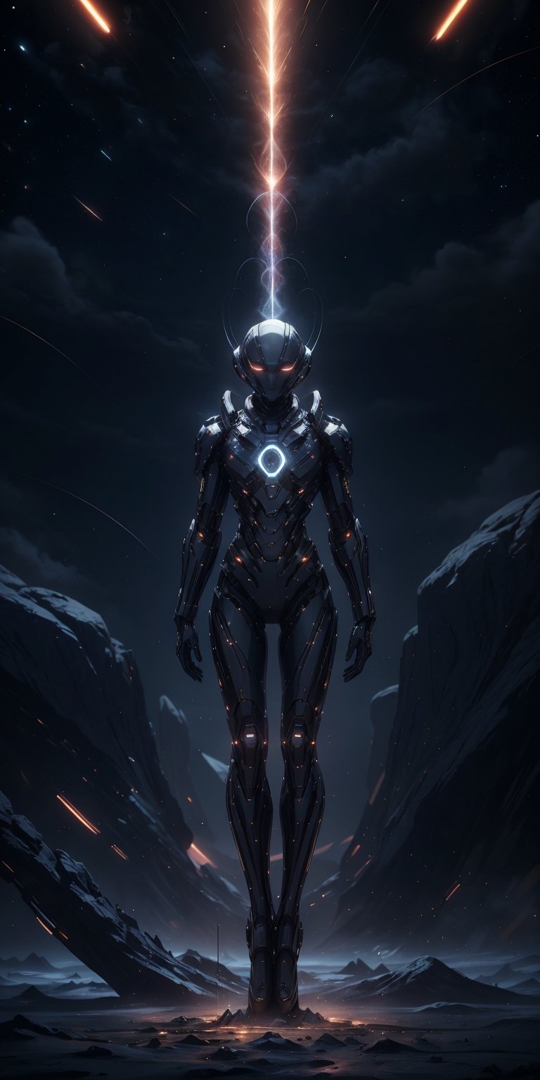 Shimmering tendrils of code dance around a holographic AI companion, its form coalescing from shimmering particles of light. It offers comfort and guidance to a lone human colonist on a distant planet, its soothing voice a beacon of hope in the vast emptiness of space.
 
