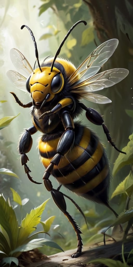 A creature that resembles a gigantic, mutated bee, with a stinger the size of a spear. It can shoot venomous spines from its tail and has a hive mind, allowing it to coordinate attacks with its swarm.
