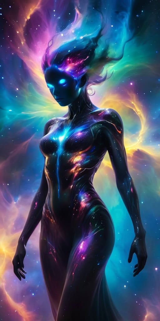 The Nebula Specter Drifting through a vibrant nebula, a spectral entity materializes. It appears as a wispy, ethereal form, its outline shimmering with iridescent hues. Despite its ghostly appearance, its presence exudes a palpable sense of dread, as if it is a harbinger of cosmic calamity.
