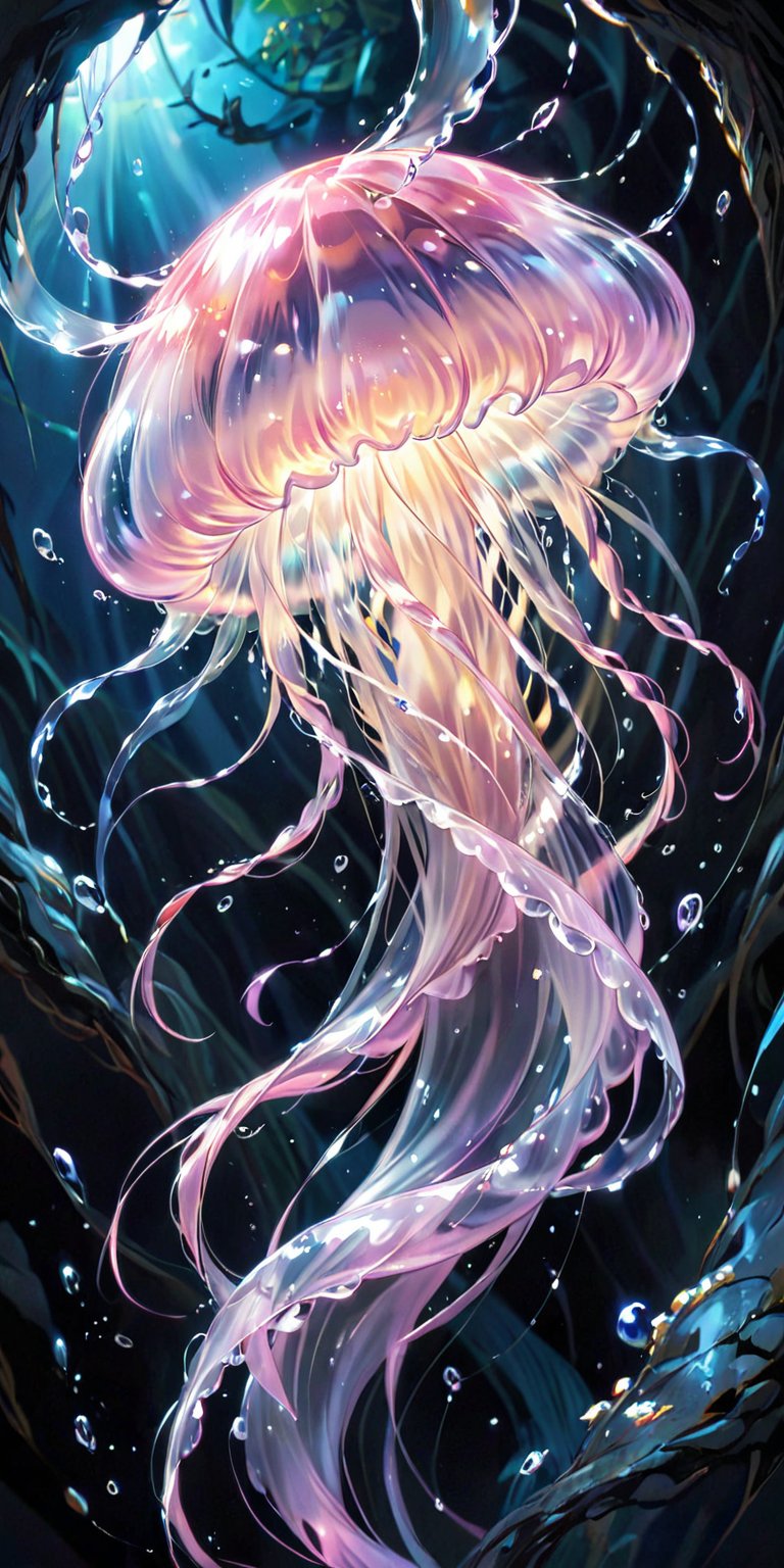 A creature that resembles a gigantic, translucent jellyfish floating through the air. It has tendrils that trail behind it, each one ending in a stinger filled with a paralyzing venom.
