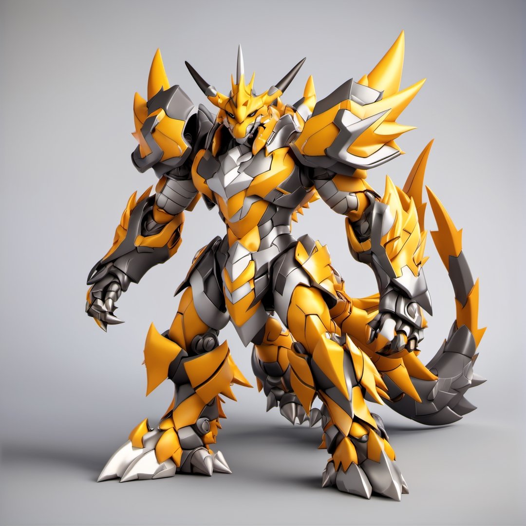 (full body) Wargreymon, sharp eyes, extremely detailed, intricate details, muted color scheme, subtle gradients, photorealistic, 8k, 3d style