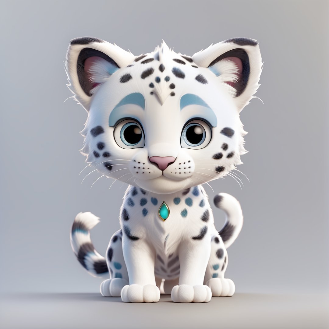 (full body) white baby panther, sharp eyes, extremely detailed, intricate details, muted color scheme, subtle gradients, photorealistic, 8k, 3d style,gabumon