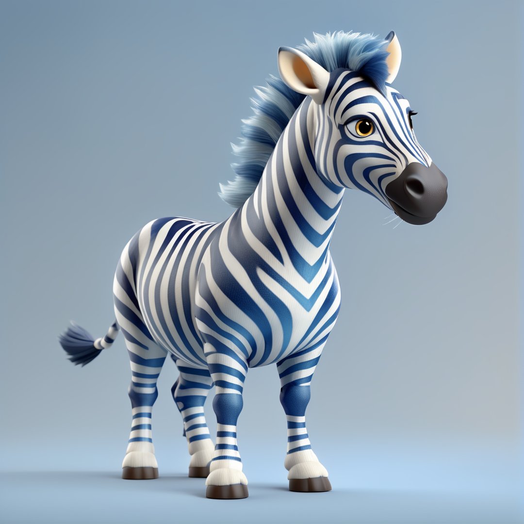 (full body) blue zebra, transparent clothes, sharp eyes, extremely detailed, intricate details, muted color scheme, subtle gradients, photorealistic, 8k, 3d style,gabumon