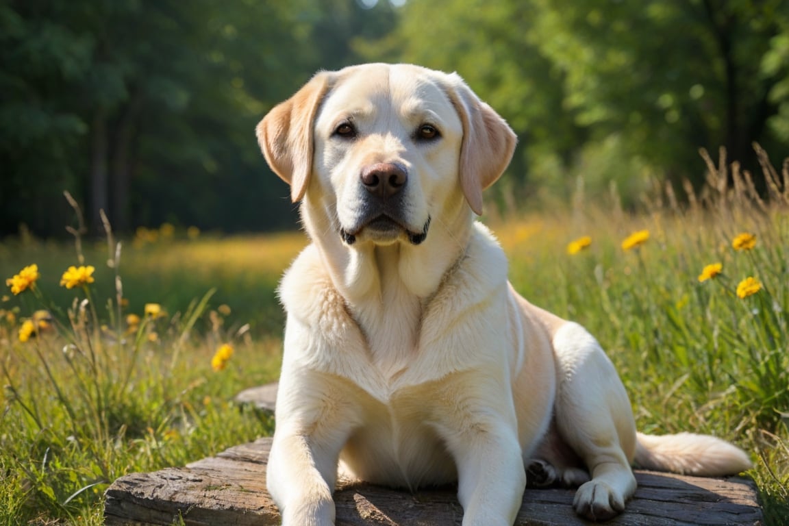 labrador retriever on a beautiful summer day