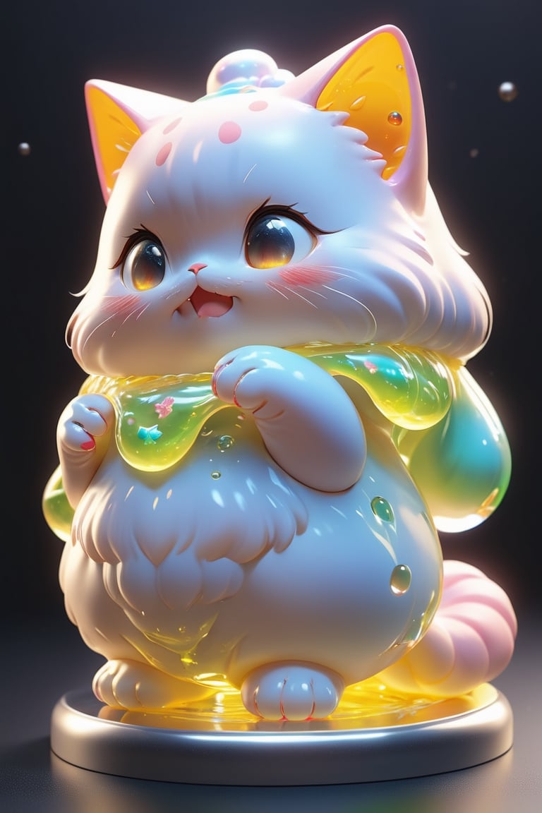 ((best quality)), ((Masterpiece)), blob slime, transparent slime, translucent, kawaii effects, kawaii glow, cute, more prism, vibrant color, detailed face, (perfect anatomy), masterpiece prima, extremely detailed CG, 8k, detailed body, ultra-detailed, realistic, ((ultra- detailed)), ((intrinsically detailed)), ,slime,3dcharacter,Xxmix_Catecat,Apoloniasxmasbox