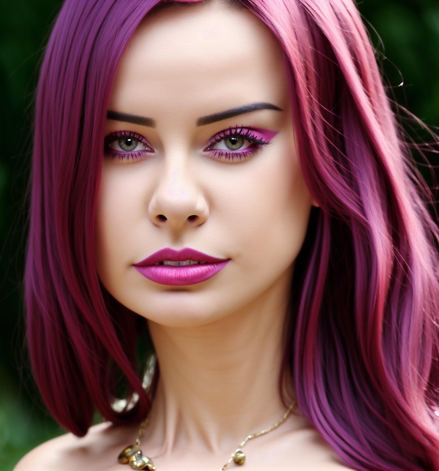 Masterpiece, best quality, 1 Girl (Colourful),( finely detailed beautiful eyes and detailed face with Pink Hair), Cinematic lighting, bust shot, groin and hips, full_body, Extrememly detailed CG unity, 8k wallpaper, Portrait, Photograph, delicate features, blue-green eyes, natural long hair, Tight Blue Top, Photography studio Background,m4d4m