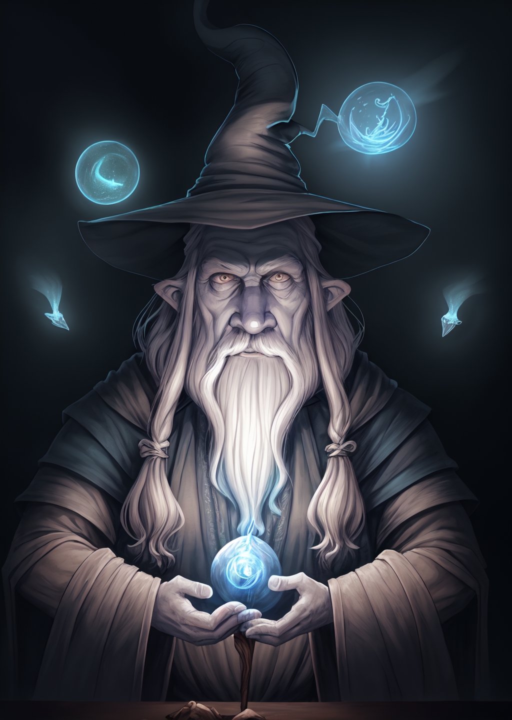 gandalf, big head, magic, spell, light, mines