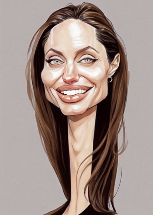 angelina jolie, smiling, big head