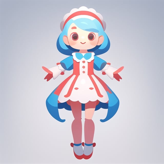 coloredic0n icon, AI Art,3DMM,cute doll, miniature, full body