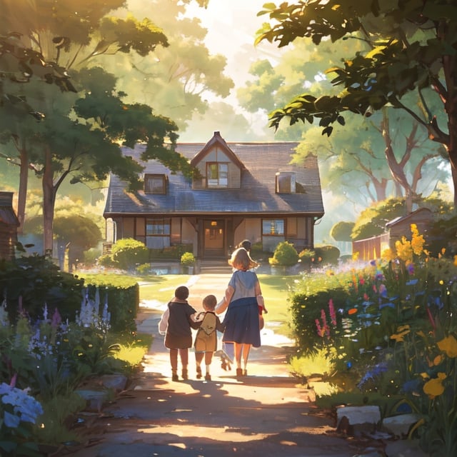 (a couple of grandparents living on a farm with animals), illustrations, (realistic, detailed, vibrant), warm colors, natural lighting, cozy farmhouse, beautiful garden, lush green fields, cute farm animals, joyful atmosphere, nostalgic vibes, family bonding, timeless memories