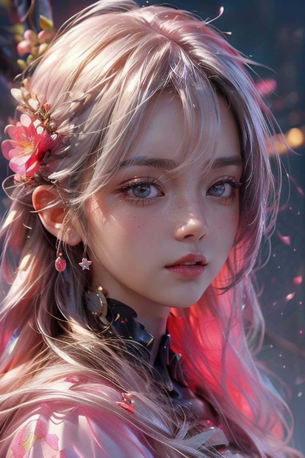  jinx in league of legends 
background flower background  stars background Masterpiece sky, universe angle, upper body,and lower body (brighteyes:1.2)photo of beautiful age 18 girl, pastel hair, freckles sexy, beautiful, close up, young, dslr, 8k, 4k, ultrarealistic, realistic, natural skin, textured skinolo girl holding detail floral print umberalla wearing detail japanese kimono cherry blosom tree detail hair kind face, looks at the viewer, (masterpiece), (best quality), (ultra-high quality), (8k resolution), (over-detailed), (ray tracing), erte 12k, high definition, cinematic, neoprene,, portrait featured on unsplash, stylized digital art, smooth, ultra high definition, 8k, unreal engine 5, ultra sharp focus, intricate artwork masterpiece, ominous, epic, TanvirTamim, trending on artstation, by artgerm, h. r. giger and beksinski, highly detailed, vibranta close up of a woman with white hair and a white mask, beautiful character painting, guweiz, artwork in the style of guweiz, white haired deity, by Yang J, epic exquisite character art, stunning character art, by Fan Qi, by Wuzhun Shifan, guweiz on pixiv artstation,kristinapimenova,alluring_lolita_girl,mecha