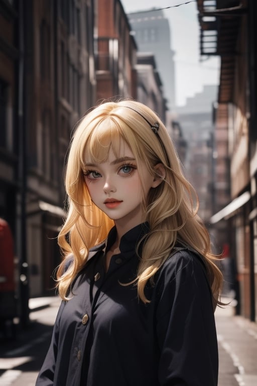 ute girl,blonde hair:1.3,long hair, ,Portrait