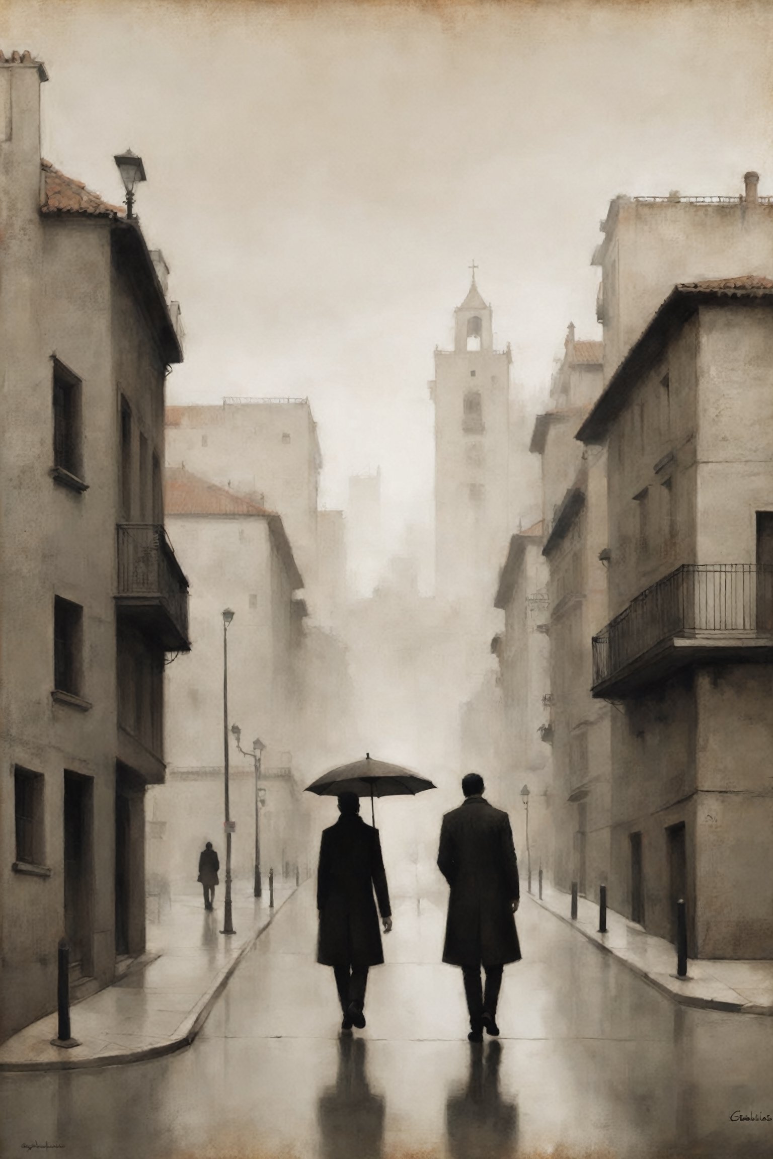 in style of Gabriel Pacheco, city landscape