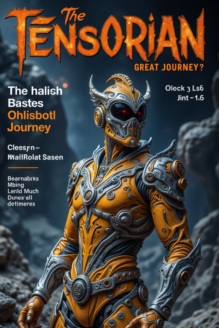 A magazine cover with the text “The Tensorian: Great Journey?”,