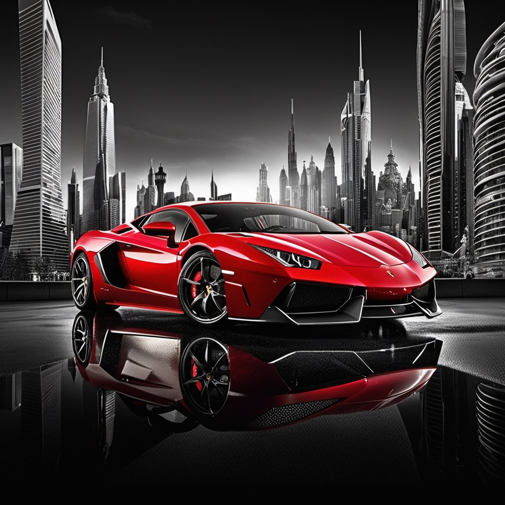 (masterpiece, top quality, best quality, beautiful and aesthetic), extremely detailed, hyper realistic, (Cinmatic:0.4), high_res, wide shot, stunning photorealistic, More Detail, Selective color photography a (Red supercar) against a black and white city landscape backdrop, professional photography, selective color photography, 

Intricate Precision Meticulous Elaborate Exquisite Detailed Complex Fine-grained Obsessive Perfection Microscopic High-definition Elaboration Richness Nuanced Princess Ultra-Realistic Hyper-realism Fine-detailing Thoroughness Prolific Comprehensive Multilayered Intensive Microcosmic Detailed-oriented Masterful In-depth Exactitude Dense Profound

Photorealistic CGI VFX by FrameStore + Weta + Digital + Industrial Light & Magic + DNEG cinematography beautiful celestial filigree imagination dreamlike art hyperdetailed highly intricately detailed hypervivid, intricate details, HDR, beautifully shot, hyper realistic, sharp focus, 64 megapixels, perfect composition, high contrast, cinematic, atmospheric, moody