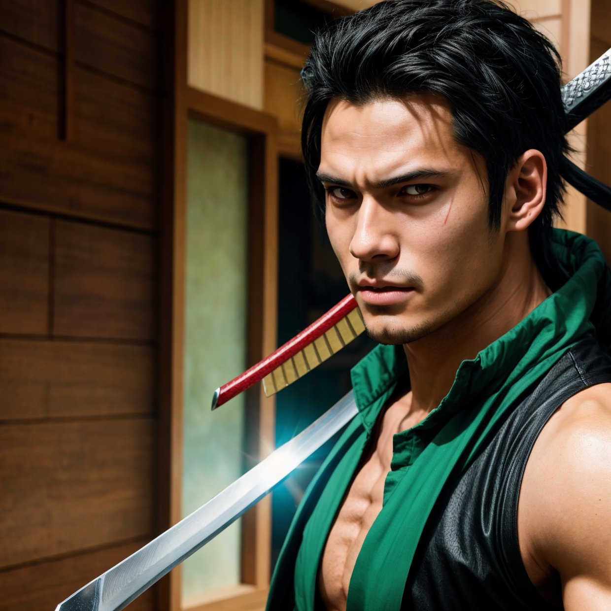 a close up of a person holding a sword in front of a bunch of zombies, roronoa zoro, badass anime 8 k, 4 k manga wallpaper, best anime 4k konachan wallpaper, anime epic artwork, handsome guy in demon slayer art, demon slayer artstyle, anime art wallpaper 4k, anime art wallpaper 4 k, anime wallpaper 4k