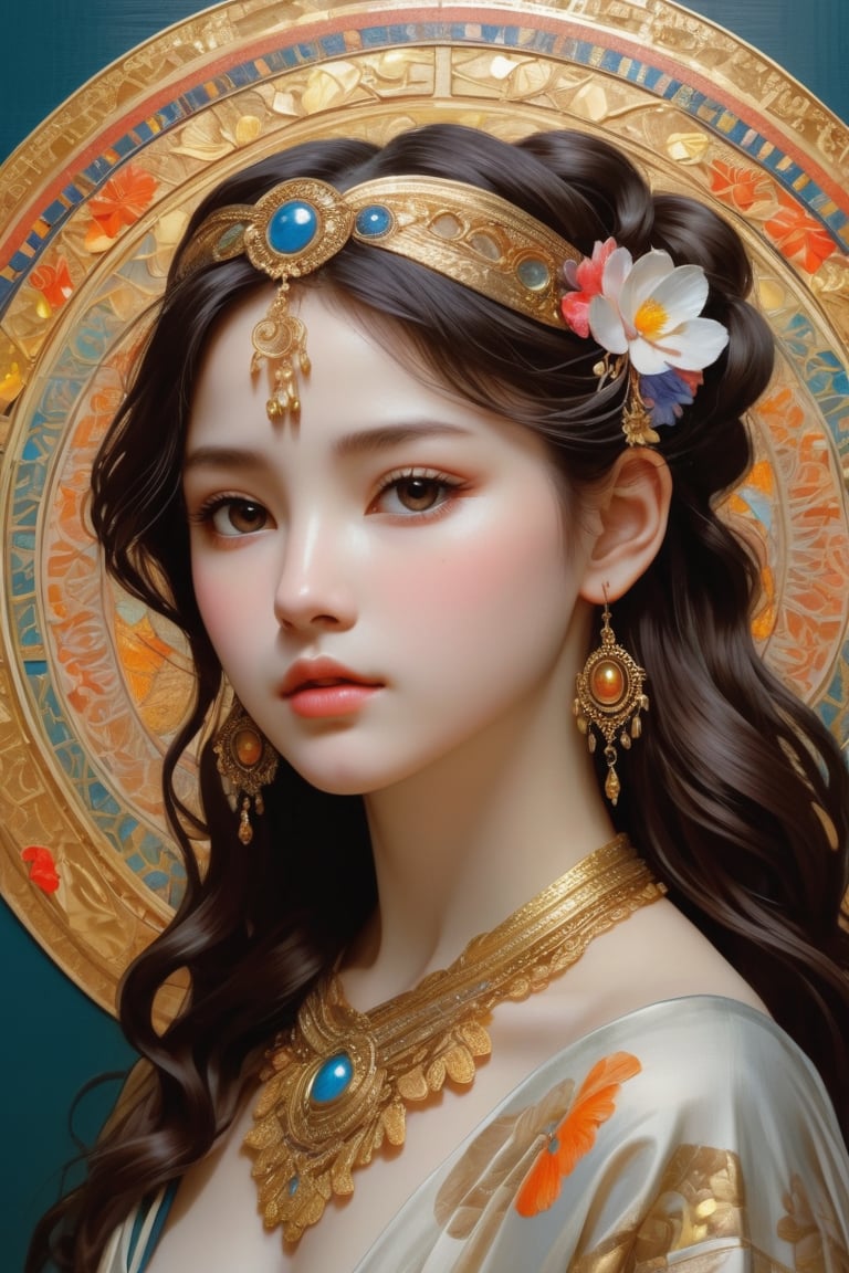 (1girl), (masterpiece, top quality, best quality, official art, beautiful and aesthetic:1.2), extreme detailed,colorful,highest detailed, official art, unity 8k wallpaper, ultra detailed, beautiful and aesthetic, beautiful, masterpiece, best quality, (zentangle, mandala, tangle, entangle) ,holy light,gold foil,gold leaf art,glitter drawing, PerfectNwsjMajicPerfectNwsjMajmagic, psychedelia art, flower, mandala, psychedelic, tapestries, ethereal
Negative Prompt ~ Carl Larsson ~ Titian ~ Raphael ~ Michael Angelo ~ Jean Auguste Dominique Ingres ~ Tony Taka ~ Frederic Leighton ~ Károly Lotz ~ Edward Poynter ~ Pierre-Auguste Renoir ~ Paul Peel ~ John Singer Sargent ~ Alexandre-Jacques Chantron ~ John William Godward ~ John William Waterhouse ~ Han-Wu Shen ~ Ishitaka Amano ~ Chakrapan Posayakrit ~ Kim Jung Gi ~ Kei Mieno ~ Ikushima Hiroshi ~  WLOP ~ William-Adolphe Bouguereau ~ Alphonse Mucha ~Luis Royo ~ David Hamilton photography ~ Range Murata ,on parchment,Expressiveh,lineart,concept art