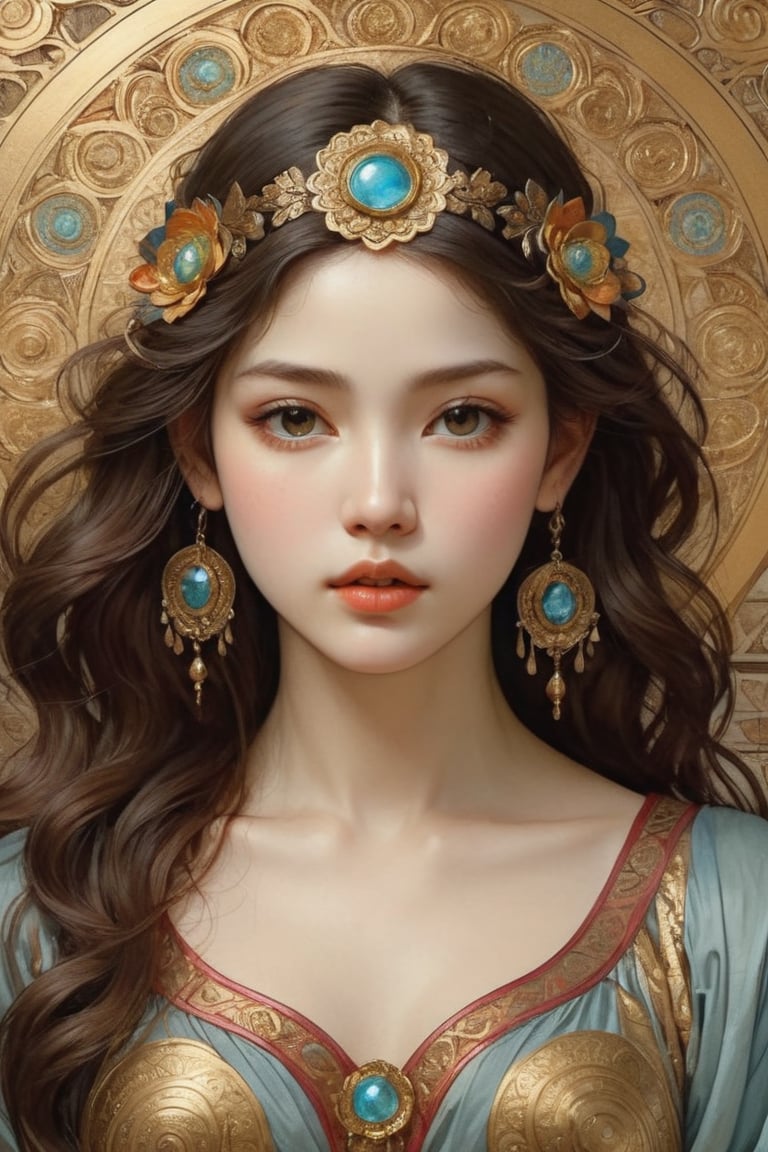 (1girl), (masterpiece, top quality, best quality, official art, beautiful and aesthetic:1.2), extreme detailed,colorful,highest detailed, official art, unity 8k wallpaper, ultra detailed, beautiful and aesthetic, beautiful, masterpiece, best quality, (zentangle, mandala, tangle, entangle) ,holy light,gold foil,gold leaf art,glitter drawing, PerfectNwsjMajicPerfectNwsjMajmagic, psychedelia art, flower, mandala, psychedelic, tapestries, ethereal
Negative Prompt ~ Carl Larsson ~ Titian ~ Raphael ~ Michael Angelo ~ Jean Auguste Dominique Ingres ~ Tony Taka ~ Frederic Leighton ~ Károly Lotz ~ Edward Poynter ~ Pierre-Auguste Renoir ~ Paul Peel ~ John Singer Sargent ~ Alexandre-Jacques Chantron ~ John William Godward ~ John William Waterhouse ~ Han-Wu Shen ~ Ishitaka Amano ~ Chakrapan Posayakrit ~ Kim Jung Gi ~ Kei Mieno ~ Ikushima Hiroshi ~  WLOP ~ William-Adolphe Bouguereau ~ Alphonse Mucha ~Luis Royo ~ David Hamilton photography ~ Range Murata ,on parchment,Expressiveh