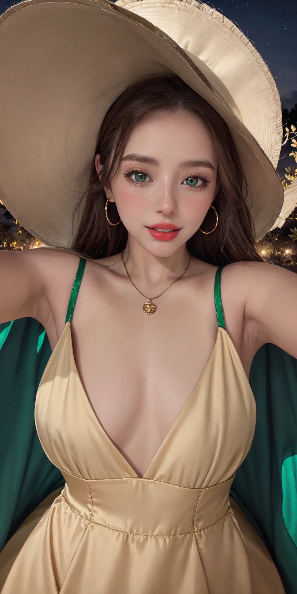 royal, princess, crown, atmospheric scene, masterpiece, best quality (detailed face, detailed skin texture, ultra detailed body), (cinematic light: 1.1), r0seb7rne-smf, extremely detailed CG, unity 8k wallpaper, ultra detailed, very detailed |


1girl, long golden hair, two braids, witch hat, black hat with green details, gold lipstick, emerald green eyes, glowing eyes, magical eyes, golden fire on the left eye, detailed eyes, light up eyes, eyelashes, expression of pleasure on the face, smile, magical forest, fireflies, distant town, skeletons, owl, owl, bats, halloween, Jack-o-lanterns illuminating a winding path as a background, white dress with gold details, long dress, sexy dress, neckline dress, green cape, ojas cape, green nails, white skin, shiny skin, oiled skin, floating magic symbols, full moon, night sky, night, clear sky, full moon, moonlight, blue color atmosphere , fog