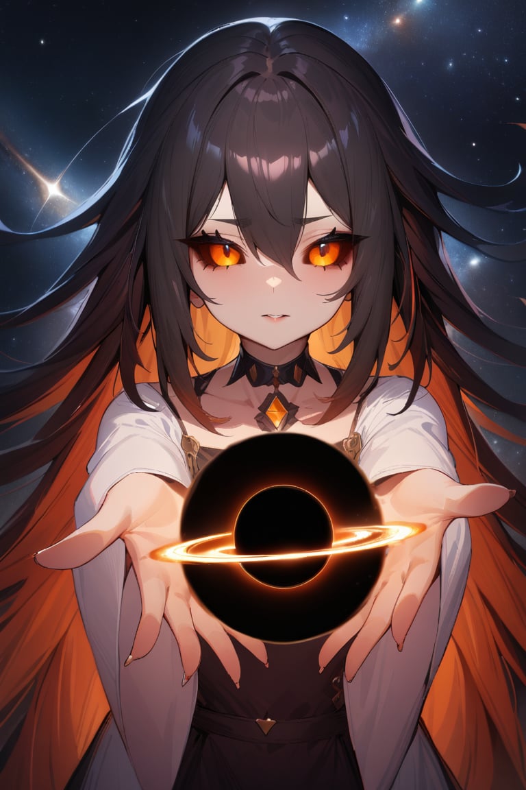 masterpiece, very aesthetic, highly detailed, absurdres, blackhole-chan, hand skin