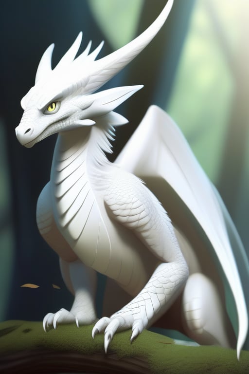 handsome cute white dragon in ash forest, dnd character, background focus, fantasy, magic, realistic textured skin, hawk feather, hawk wings, lizard legs, lizard pose, big eyes, clear clean, by lya kushinov, avetetsuya studios, alexandra fomina artstation, by makoto shinkai, shinerai, digital 2d, matte painting #aitextpromptgenerator #aitextpromptgen #aigentools,arcane