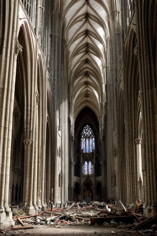 destroyed gothic cathedral