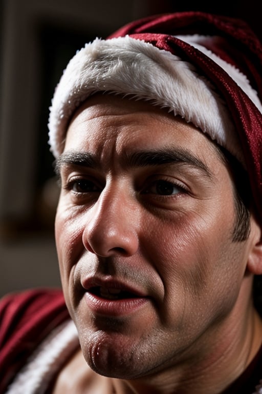 close-up of Santa's face right after ejaculation,,<lora:659111690174031528:1.0>