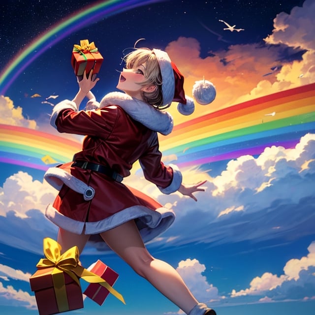 🌈🫧☀️12.15 daily theme:  Soaring in the sky!🌈🫧☀️
When Santa’s delivering gift, he’s busy exploring the romance of the skies!